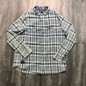 Blue plaid button up